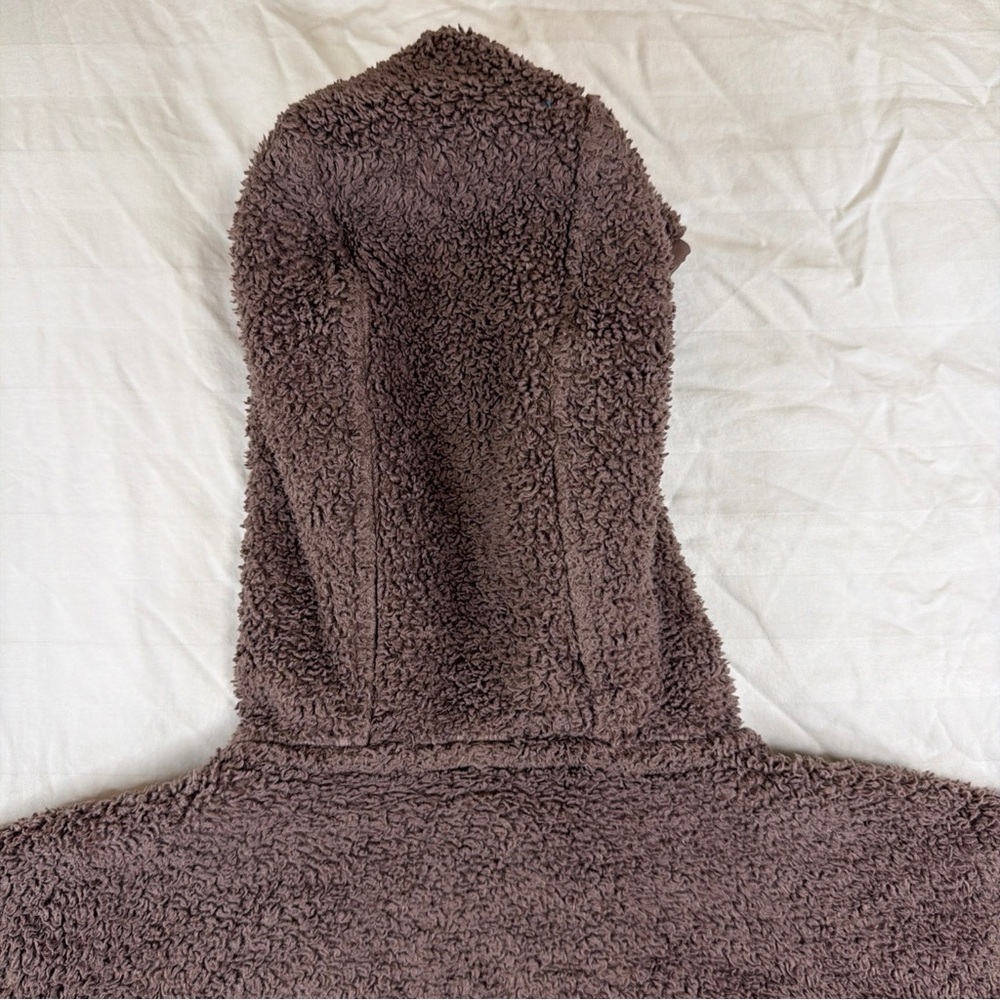 Patagonia Sherpa Fleece Hoodie Pullover Mens Small Brown 1/2 Zip - Picture 11 of 14